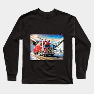 Santa on a Big Rig Long Sleeve T-Shirt